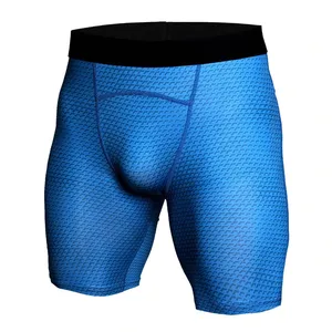 Shorts de musculation pour hommes Shorts de compression de gymnastique 3D Fitness Leggings serrés, shorts de compression multicolores