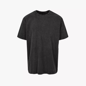 Camiseta extragrande, camiseta pesada lavada con ácido para hombre, diseño liso, ajuste cómodo. - Product Image 3