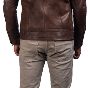 แจ็กเก็ตหนังแบบย้อนยุคสำหรับผู้ชายเสื้อแจ็คเก็ตหนังแบบฟิตสำหรับกีฬากลางแจ้งฤดูหนาว - Product Image 6