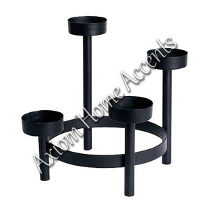 Ensemble de bougeoirs en fer noir faits à la main, élégants et rustiques, bougeoirs coniques artisanaux, centre de table, décoration de Noël, décoration de mariage, Axiom - Product Image 2