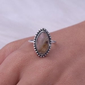 Superb Natural <b>Golden</b> <b>Rutile</b> Marquise Shape 9x14mm Bezel Setting Solid 925 Sterling Silver Beaded Ring For Women Fine Jewelry - Product Image 6