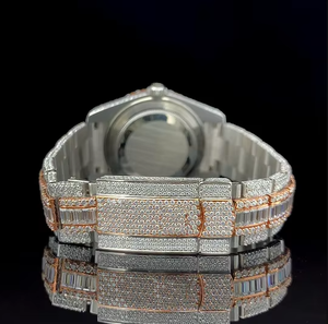 นาฬิกาเพชรโมอิสซาไนต์สองตัน ตัวเรือนสแตนเลส สายหนัง กันน้ำ หน้าปัดอนาล็อก ระบบกลไก สำหรับทุกเพศ - Product Image 2