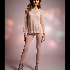 Conjuntos de dos piezas de malla transparente con botones para mujer, ropa de dormir de gran tamaño, mallas holgadas, camisas para damas y niñas, conjuntos de malla transparente para dormir - Product Image 2