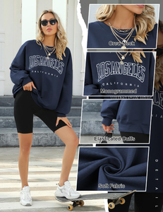 Jersey de invierno personalizado de alta calidad para mujer, sudaderas con capucha de algodón y poliéster, bordado personalizado, patrón sólido, Parte delantera informal - Product Image 5