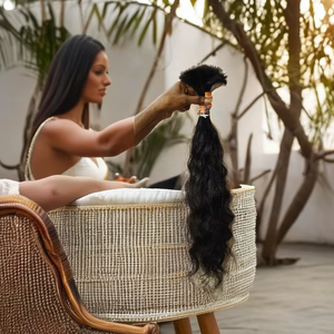 Vendedor indio Ventas al por mayor 100% Remy Virgin Raw Hair Natural Ondulado one Bundles One Donor Super Double Drawn 8 ''-30'' Longitudes Stock" - Product Image 1