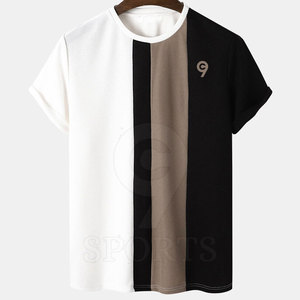 เสื้อยืดผ้าฝ้ายดีไซน์เรียบๆของผู้ชายผ้าถัก100% ใส่สบายสำหรับใช้ในชีวิตประจำวัน - Product Image 1