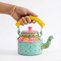 Bouilloire à thé indienne peinte à la main, solide et durable, pour la maison, le café, le restaurant, pour servir le chai traditionnel, objet décoratif, cadeau