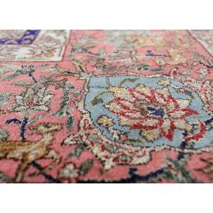 Aalam Hand Knotted Wool & <b>Silk</b> Rugs <b>Red</b> & Orange Medallion Rectangle Puzzle Patterns for Home for Living Room Hallway-Pae-4113 - Product Image 3