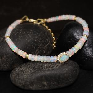Bracelet en perles d'opale de feu blanche naturelle pour femmes breloque ovale bijoux en pierres précieuses 925 argent Sterling Rare octobre cadeau de pierre de naissance - Product Image 6