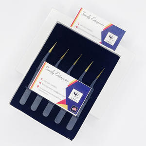 Pinces à épiler professionnelles Somofy Enterprises en acier inoxydable de haute qualité pour extensions de cils, pointe fine, antistatiques, durables - Product Image 5