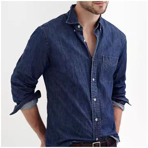 Chemise en jean classique décontractée pour homme, coupe ajustée, 100 % coton, infroissable, respirante, douce, élégante, manches boutonnées, durable, pour tous les jours - Product Image 5