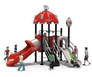 Structure de jeu dynamique d'extérieur HP-OPB 007 avec toboggans multi-niveaux, ponts de liaison et éléments de tour - Product Image 1