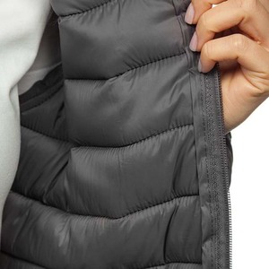 Custom Logo OEM ODM Autumn Winter Breathable Quilted Knitted Canvas Puffer <b>Jackets</b> Standard Length Shiny Bubble Women's <b>Grey</b> - Product Image 3