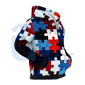 Nouveau Couple Hoodies 3D Logo En Relief Unisexe Mode À Capuche Hommes Femmes Puzzle Imprimé Vestes Pull À Capuche Personnalisé Avec Poche - Product Image 4