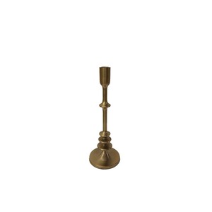 Portavelas cónico de Metal de gran diseño para el hogar y la iluminación navideña, Vela decorativa con acabado dorado - Product Image 1
