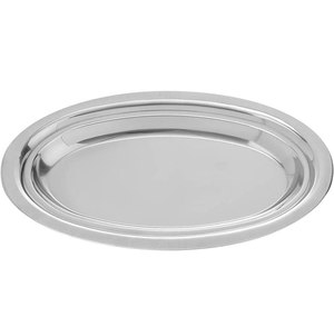 Nouveauté Plateau de service pour aliments et fruits en métal artisanal à un seul niveau, argenté brillant, lavable au lave-vaisselle, pour les événements et les festivals - Product Image 2