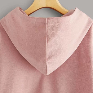 Sweats à capuche à épaules tombantes pour femme Dernières manches longues Couleur unie Confortable Islamique Modeste Hoodie Pas Cher Prix Long Cordon de serrage - Product Image 4