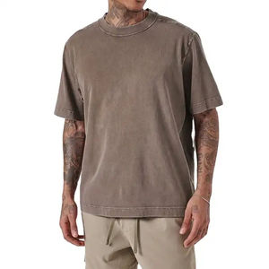 T-shirts en coton pour hommes en gros, coupe ample, t-shirts à épaules tombantes bon marché, coupe tendance et décontractée pour le style urbain - Product Image 4