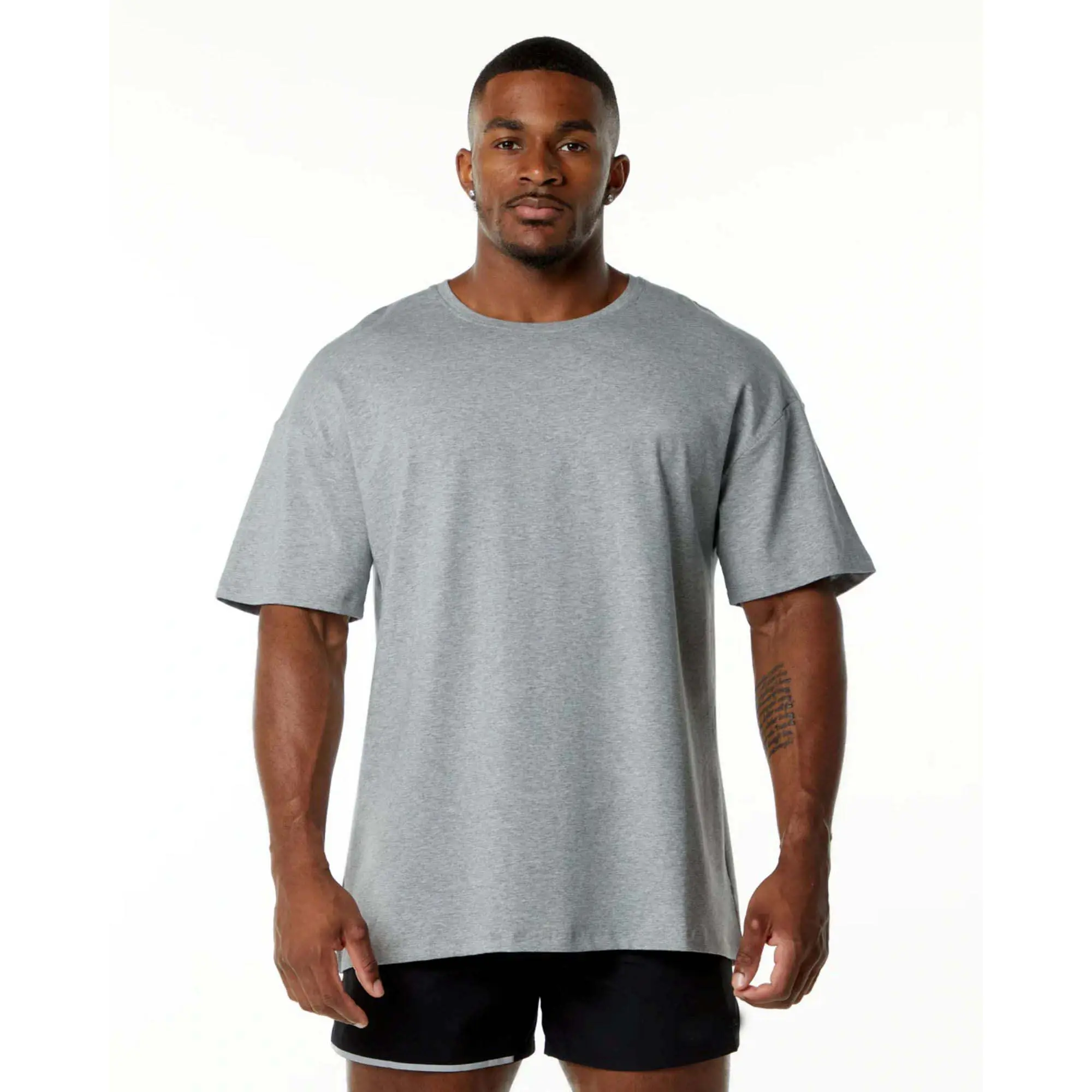 T-Shirt manches courtes col ras du cou pour homme, 94% coton 6% Spandex