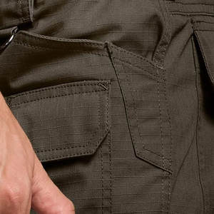Wholesale <b>Green</b> Men's <b>Cargo</b> <b>Pants</b> Multiple <b>Cargo</b> Pockets Embroidery Cotton Fabric 100% Cotton Lightweight Casual Waist - Product Image 5