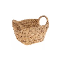 Panier de rangement en jacinthe d'eau tissé accrocheur, panier à linge en osier avec poignées, style vintage écologique