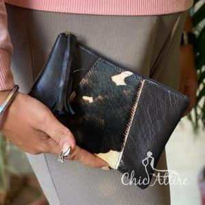 Nueva y elegante bolsa de borlas de cuero con estampado de animales reciclados, tarjeteros de cuero de piel personalizados únicos, carteras de moda para mujer - Product Image 1