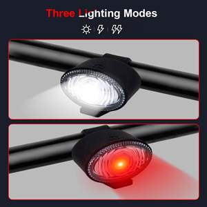 Luces Traseras para Bicicleta Recargables por USB, LED Blanco Frío, ABS y Silicona, 6-10 Lúmenes, IP44 Impermeables para Ciclismo Nocturno - Paquete de 2 - Product Image 6