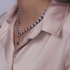 Collier Bohème Tendance Glamour Argenté, Motif Géométrique, Alliage Plaqué Or Rhodié, Pierre Principale en Quartz, Cadeau - Product Image 4