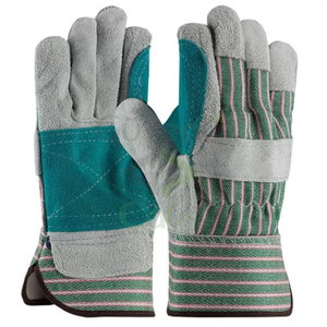 Gants de gréeur en cuir fendu robustes avec paume renforcée Gants de sécurité durables pour la construction, les mines et les travaux industriels - Product Image 1