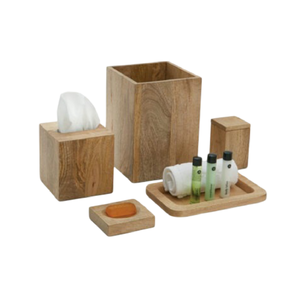 Plateau de service rectangulaire en bois d'acacia massif fini bleu, décoration d'intérieur pour fête, plateau à fruits et légumes - Product Image 3