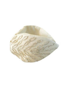 Bandeau élégant de style nœud, silhouette légère, confortable, durable, fait à la main, bandeau brodé ivoire, accessoire élégant - Product Image 5