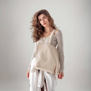 Bolso Tote de Lona de Alta Calidad para Mujer, Cómodo de Llevar, Duradero, Ecológico, con Decoración de Letras Bordadas, Ligero y Abierto - Product Image 2