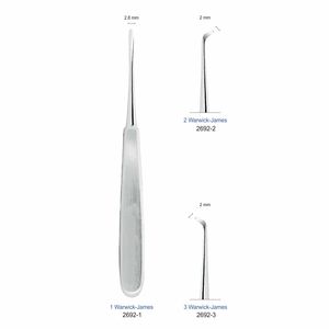 Warwick-James Root Tip Pick Ascenseur dentaire en acier inoxydable Poignée manuelle Poignée ergonomique Classe II Certifié CE Marque distributeur OEM - Product Image 2