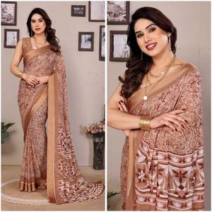 New Heavy Silk KOTA DORIYA Printed Saree Cotton Leaf Digital Print BRASSO Effect Perfectly Matched Formal Blouse for Parties - Product Image 2