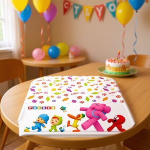 Housse de table de fête en plastique Pocoyo 1,2x1,8m, lot de 2 - Product Image 3