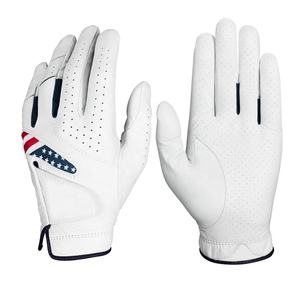 Guantes de golf Premium para hombre más vendidos, piel de oveja genuina, diseño de bandera de EE. UU. para todo tipo de clima, mano izquierda y derecha, calidad premium - Product Image 1