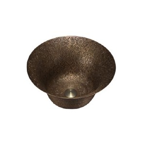 Installation de cuivre de bronze d'évier rond de cuvette simple d'arrivée élevée pour la forme de taille personnalisée de salle de bains de cuisine - Product Image 2