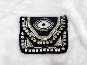 Sac à main en jute tissé de style indien Banjara avec broderie et perles, bandoulière unique, fermeture à glissière, sac à main pour femmes 2025 - Product Image 3