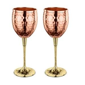 Échantillon disponible vente en gros verres à vin à pied en acier inoxydable cuivre incassable gobelet à vin cocktail champagne verre en métal - Product Image 4