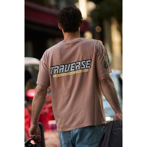 T-shirt classique pour homme GRIMELANGE SPIEZ en coton biologique 100% avec détails lavés et imprimés - Product Image 3