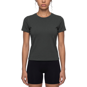 Camiseta de Algodón Ajustada para Mujer con Cuello de Lazo, de Secado Rápido, Transpirable, con Rayas de Dibujos Animados - Product Image 3