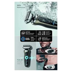 Afeitadora Eléctrica para Hombre, Húmeda/Seca e Impermeable, Mini Recortadora de Barba IPX7, Depiladora Corporal con Sistema de Limpieza y Carga - Product Image 2