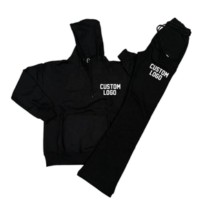 Custom Rhinestone Flare Chándal-Acid Wash French Terry Set OEM Distressed Sun-Fade Chándal-Cotton Flare Pantalones de chándal Set - Product Image 2