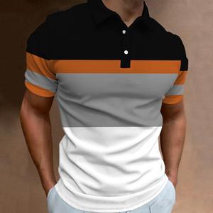 Polos combinados de algodón de manga corta de verano de alta calidad, camisetas Polo de rayas transpirables de nuevo diseño para hombres - Product Image 5