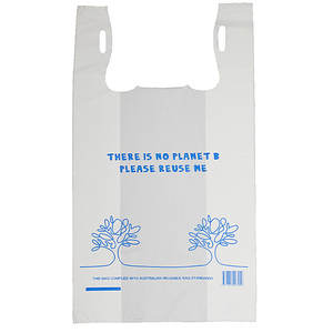 Gracias Camiseta Bolsas de compras de plástico Bolsas de comestibles de PE biodegradables buen servicio buen precio - Product Image 2
