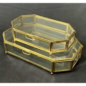 Mini Caja de Almacenamiento de Joyas de Cristal Biselado con Tapa de Cuentas de Diseño Personalizable, Ecológica, de Metal Plateado Brillante - Product Image 2