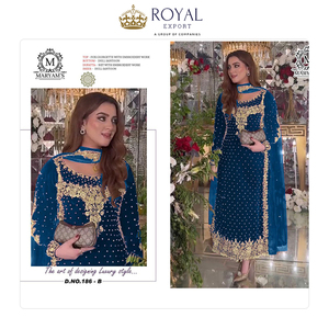 Fabricado EN LA India Venta caliente Estilo tradicional Clásico Ropa casual Faux Georgette Santoon y Heavy Net Salwar Suit - Product Image 4