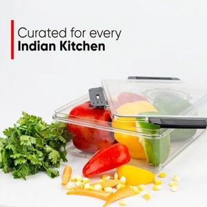 กล่องพลาสติก PP Masala เก็บของที่เก็บของภาชนะบรรจุในตู้เย็นขนาด2000มล. ฝาปิดแบบหนีบแน่นแบบทันสมัยโปร่งใส (สีดำ3ชิ้น) - Product Image 5