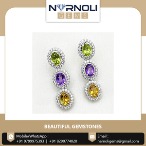 Producto de calidad superior Pendientes de plata esterlina con circonita, amatista, peridoto y citrino a precio de mercado - Product Image 6