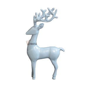Estatua de Reno de vacaciones de diseño elegante con astas únicas y textura brillante para ambiente festivo interior y exterior - Product Image 1